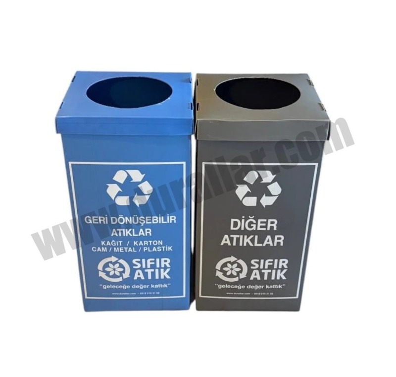 2 li PP Geri Dönüşüm Kutusu -2 li PP Atık Kutusu