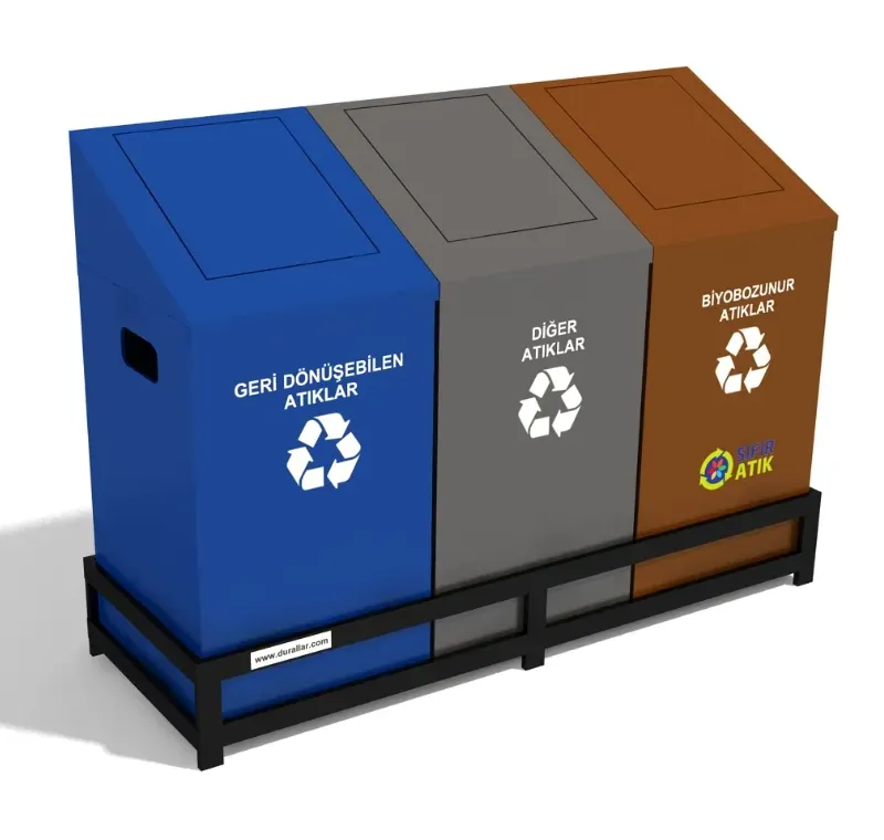 3 lü Sıfır Atık Çöp Kovaları -GDK-3035-B