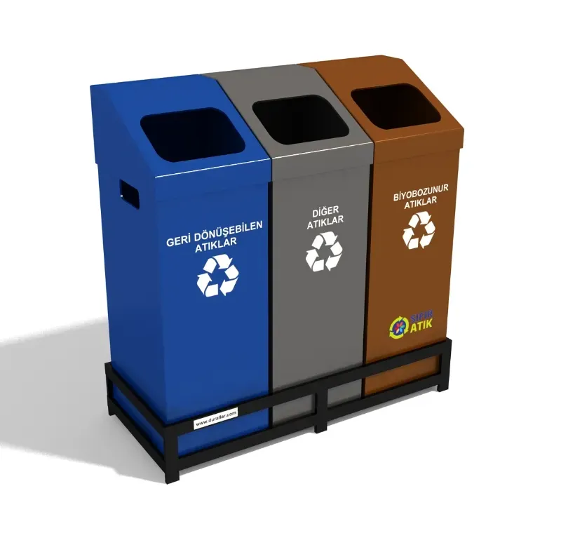 3 lü Sıfır Atık Çöp Kutuları -GDK-3023