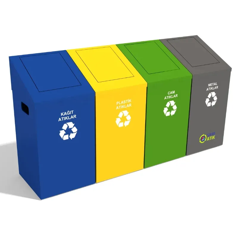 4 Lü Sıfır Atık Geri Dönüşüm Kutusu -GDK-4036-A