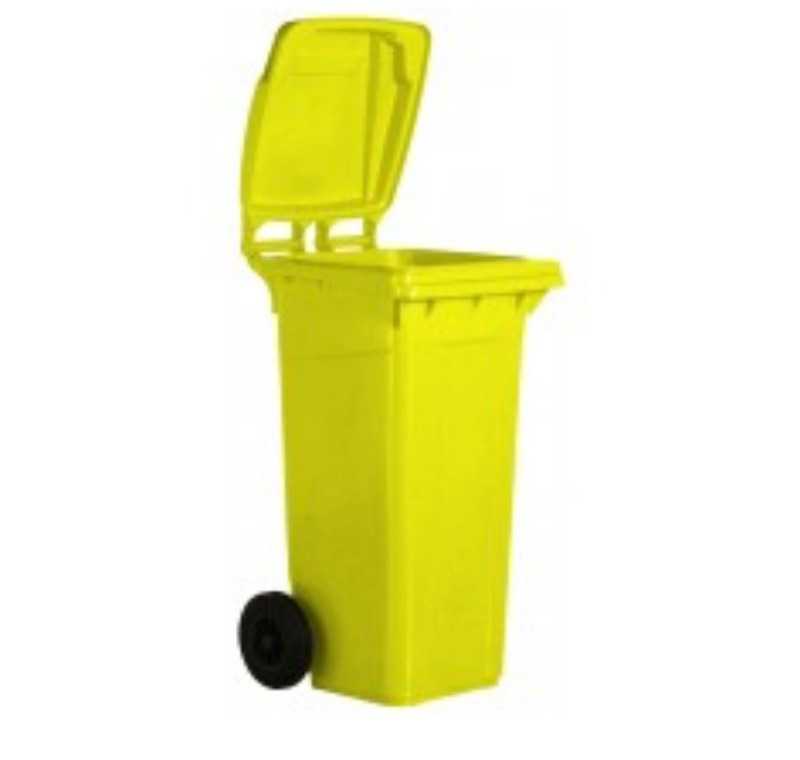 120 Lt Sarı Plastik Çöp Konteyneri -