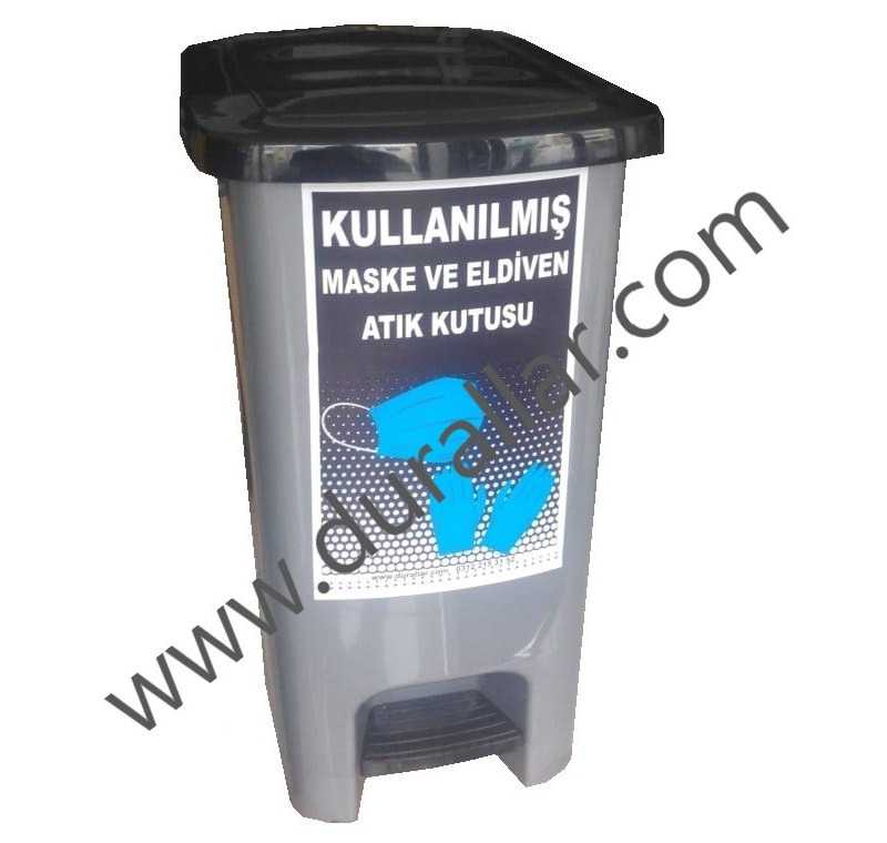 Pedallı Maske ve Eldiven Atık Kutusu 60 Litre -EMK-09
