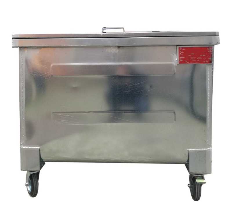 400 Litre Metal Galvaniz Çöp Konteynerı 1,2 mm -